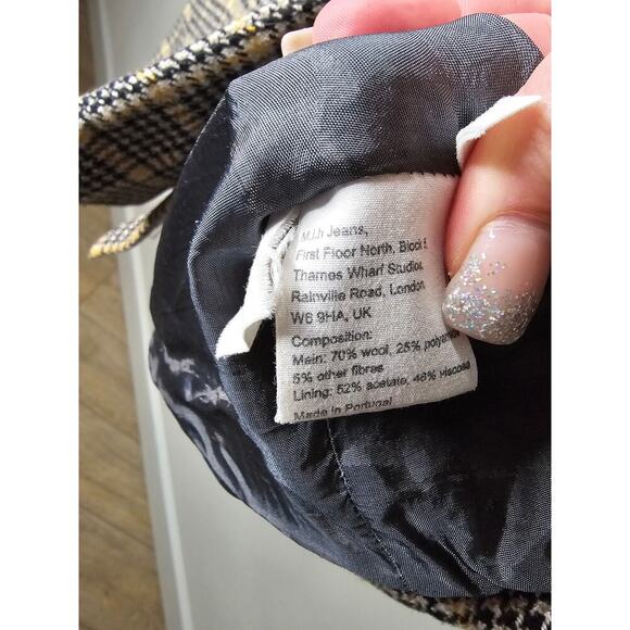 M.I.H Tweed Double Breasted Coat with pockets size Large - Picture 10 of 15